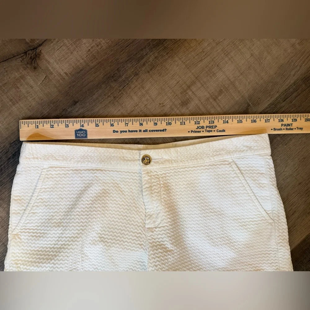 Lilly Pulitzer White  Buttercup Scalloped High Waist Shorts Size 8 - Picture 11 of 14